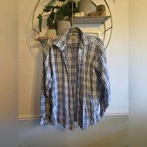 Burberry Check Button Up Long Sleeve Shirt